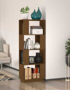 vidaXL Библиотека/разделител за стая меденокафява 51x25x132 см бор