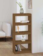 vidaXL Библиотека/разделител за стая меденокафява 60x30x1355 см бор