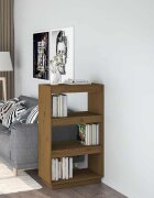 vidaXL Библиотека/разделител за стая меденокафява 60x35x103 см бор