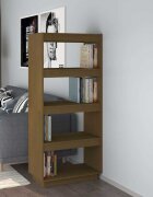 vidaXL Библиотека/разделител за стая меденокафява 60x35x135 см бор