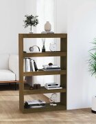 vidaXL Библиотека/разделител за стая меденокафява 80x30x1355 см бор