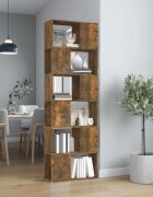 vidaXL Библиотека/разделител за стая опушен дъб 60x24x186 см