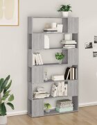 vidaXL Библиотека/разделител за стая сив сонома 100x24x188 см