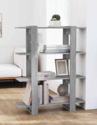 vidaXL Библиотека/разделител за стая сив сонома 100x30x1235 см