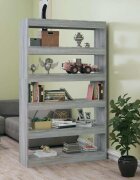 vidaXL Библиотека/разделител за стая сив сонома 100x30x166 см