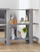 vidaXL Библиотека/разделител за стая сив сонома 100x30x87 см