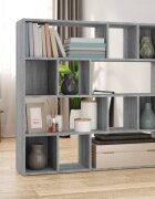 vidaXL Библиотека/разделител за стая сив сонома 105x24x102 см