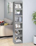 vidaXL Библиотека/разделител за стая сив сонома 40x30x198 см