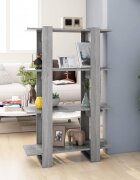 vidaXL Библиотека/разделител за стая сив сонома 80x30x1235 см