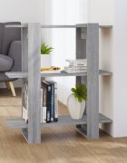 vidaXL Библиотека/разделител за стая сив сонома 80x30x87 см