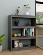 vidaXL Библиотека/разделител за стая сива 100x30x103 см бор масив
