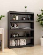 vidaXL Библиотека/разделител за стая сива 100x30x1355 см бор масив