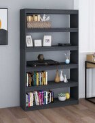 vidaXL Библиотека/разделител за стая сива 100x30x1675 см бор масив