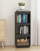 vidaXL Библиотека/разделител за стая сива 40x35x103 см бор масив