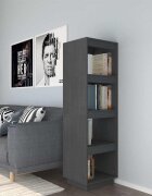 vidaXL Библиотека/разделител за стая сива 40x35x135 см бор масив