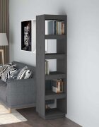 vidaXL Библиотека/разделител за стая сива 40x35x167 см бор масив