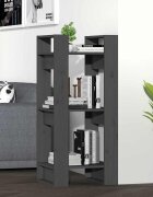 vidaXL Библиотека/разделител за стая сива 41x35x91 см бор масив