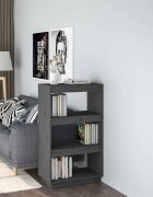vidaXL Библиотека/разделител за стая сива 60x35x103 см бор масив
