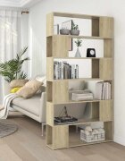 vidaXL Библиотека/разделител за стая сонома дъб 100x24x188 см