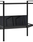 vidaXL Библиотека с 2 рафта черна 52x28x59 см инженерно дърво