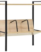 vidaXL Библиотека с 2 рафта черна и дъб 52x28x59 см инженерно дърво