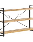 vidaXL Библиотека с 3 рафта 140x30x80 см манго масив