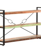 vidaXL Библиотека с 3 рафта 140x30x80 см регенерирано дърво масив