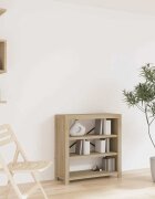 vidaXL Библиотека с 3 рафта 80x30x80 см акациево дърво масив