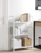 vidaXL Библиотека с 3 рафта бяла 60x276x905 см инженерно дърво