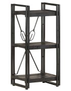 vidaXL Библиотека с 3 рафта черна 40x30x80 см манго масив