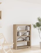 vidaXL Библиотека с 4 рафта 80x30x110 см акациево дърво масив