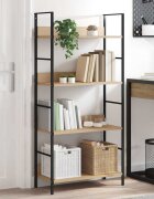 vidaXL Библиотека с 4 рафта дъб 60x276x1245 см инженерно дърво