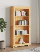 vidaXL Библиотека с 4 рафта мексикански бор стил Корона 80x29x150 cм
