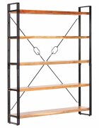 vidaXL Библиотека с 5 рафта 140x30x180 см акация масив