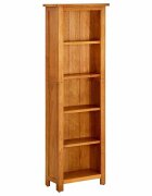 vidaXL Библиотека с 5 рафта 45x22x140 см дъбов масив