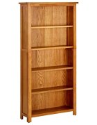 vidaXL Библиотека с 5 рафта 70x22x140 см дъбов масив
