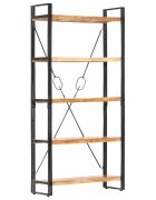 vidaXL Библиотека с 5 рафта 90x30x180 см акация масив