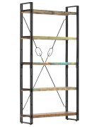 vidaXL Библиотека с 5 рафта 90x30x180 см регенерирано дърво масив