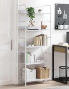 vidaXL Библиотека с 5 рафта бяла 60x276x1585 см инженерно дърво