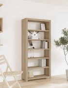 vidaXL Библиотека с 6 рафта 80x30x170 см акациево дърво масив