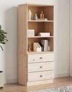 vidaXL Библиотека с чекмеджета ALTA 60x35x142 см бор масив