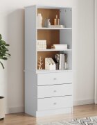 vidaXL Библиотека с чекмеджета ALTA бяла 60x35x142 см бор масив