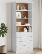 vidaXL Библиотека с чекмеджета ALTA бяла 77x35x1865 см бор масив