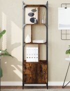 vidaXL Библиотека с врата опушен дъб 445x30x1545 см инженерно дърво