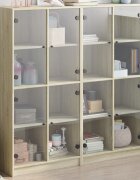 vidaXL Библиотека с врати дъб сонома 136x37x142 см инженерно дърво