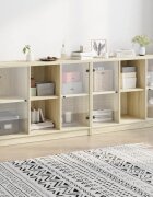 vidaXL Библиотека с врати дъб сонома 204x37x75 см инженерно дърво