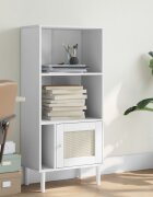 vidaXL Библиотека SENJA ратанова визия бяла 60x35x130 см бор масив