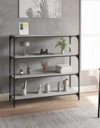 vidaXL Библиотека сив сонома 100x33x100 см инженерно дърво и стомана