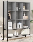 vidaXL Библиотека сив сонома 102x30x1415 см инженерно дърво