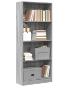 vidaXL Библиотека сив сонома 60x24x143 см инженерно дърво